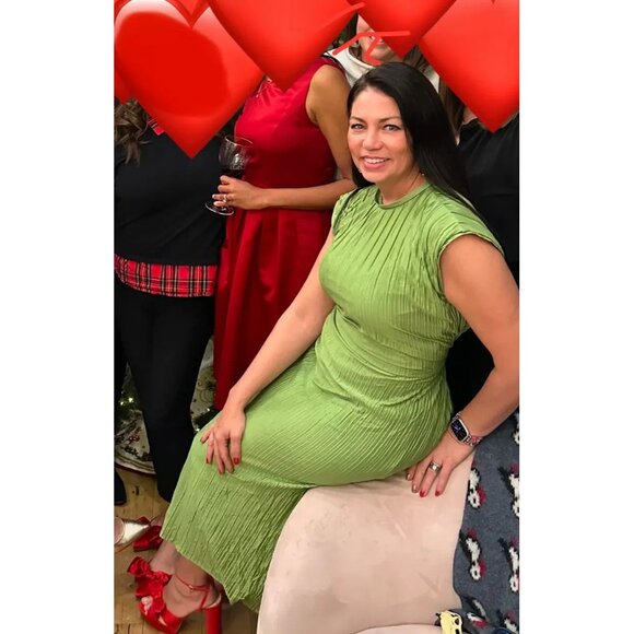 Atlein Plissé Pleated Midi Dress – Women’s Size S - Picture 16 of 16